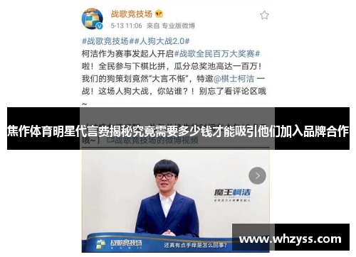 焦作体育明星代言费揭秘究竟需要多少钱才能吸引他们加入品牌合作